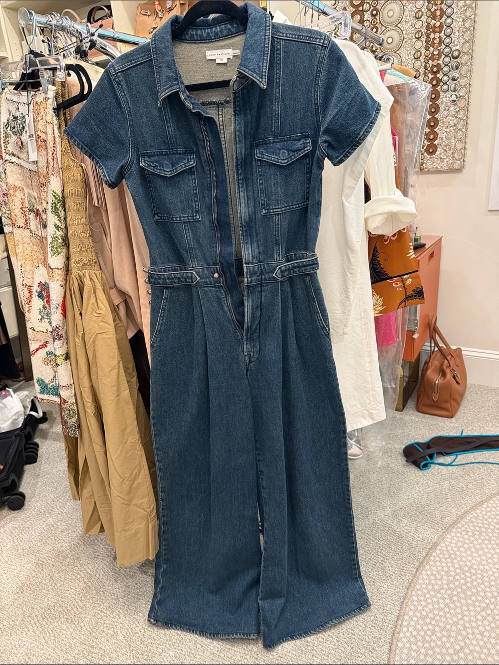 Good American Dark Blue Denim jumpsuit